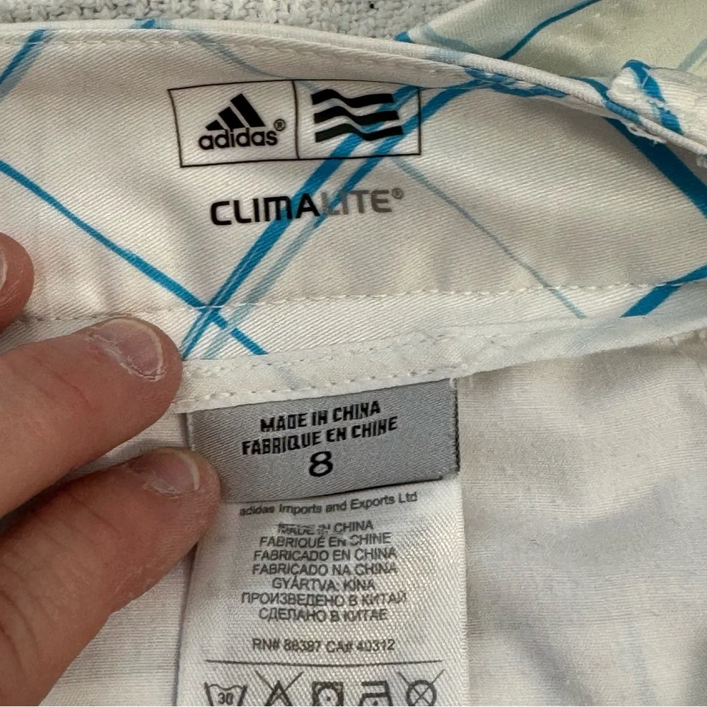 Adidas Climalite Golf Shorts Women’s Size 8 Blue Plaid‎ Athletic Casual Sporty